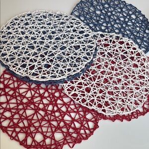 Woven Red, White, and Blue Placemats Set